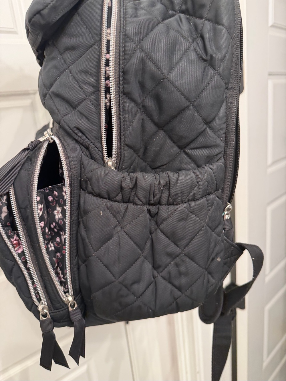 Quilted Black Vera Bradley diaper Backpack - Picture 5 of 12